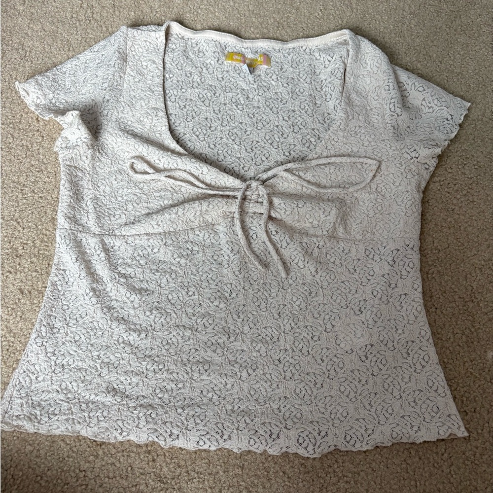 Urban Outfitters Cream Lace Blouse